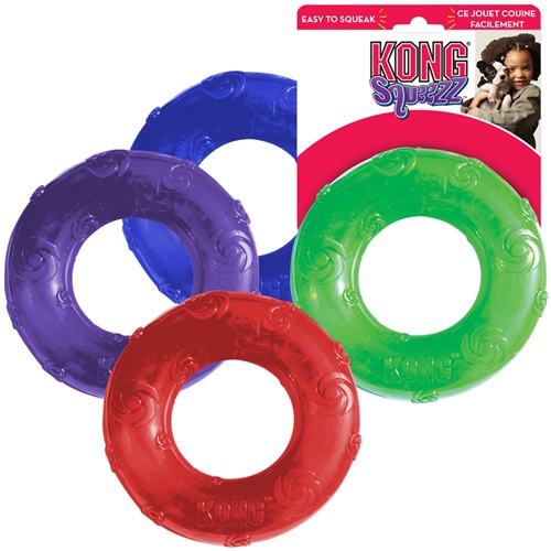 [해외] KONG Large Squeezz Ring Dog Toy (Assorted)