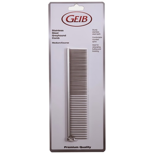 [해외]Geib Stainless Steel Greyhound Comb Medium/Course - 7.5