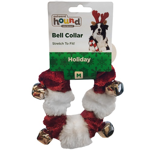 [해외]Outward Hound® Holiday Bell Collar Red/White - Medium