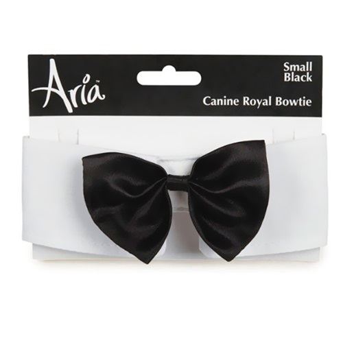 [해외]Aria Canine Royale Bowtie Black Satin - Small