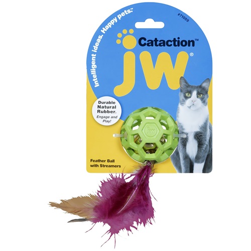 [해외]JW Pet Cataction Feather Ball with Bell Cat Toy
