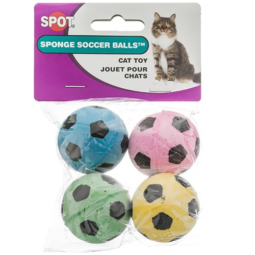 [해외]Spot Sponge Soccer Balls Cat Toy (4 pack)