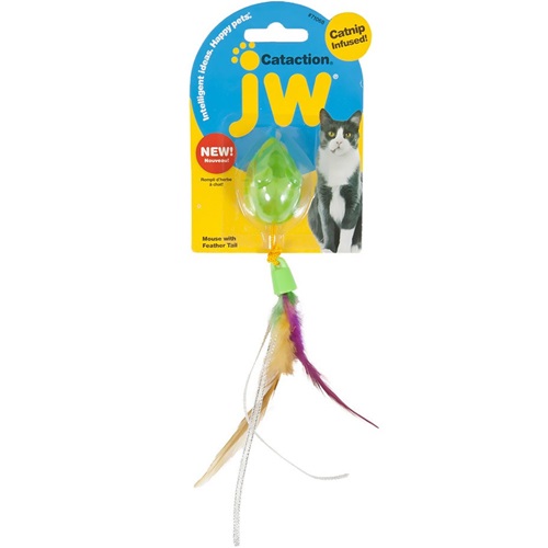 [해외]JW Pet Cataction Mouse with Feather Tail