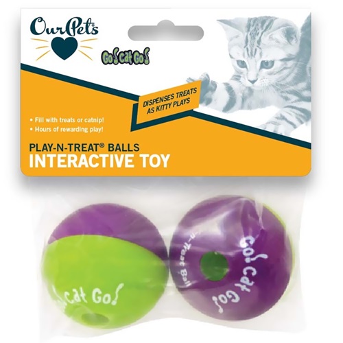 [해외]트릿볼 OurPets Go! Cat Go! Play-N-Treat Ball (2 pack)/고양이 장난감