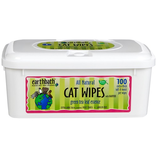 [해외] 고양이용 물티슈(녹차) Earthbath Green Tea Cat Wipes (100 wipes)