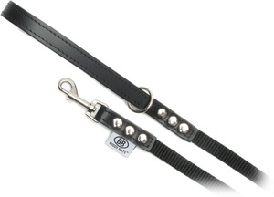 [해외]버디벨트 가죽&amp;나일론 리드줄- 블랙Buddy Belts Leather &amp; Nylon Dog Leash, Black