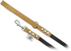 [해외]버디벨트 가죽&amp;나일론 리드줄- 카라멜Buddy Belts Leather &amp; Nylon Dog Leash, Caramel