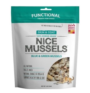 [해외] The Honest Kitchen Nice Mussels Blue &amp; Green Mussels Dog Treats, 2-oz bag
